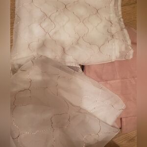 Curtains 3 Panels Rod Pocket Sheer one Solid Two Print Size 27×84 Each Panel NWT